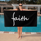 Faith (White) - Bath Towel - Gift for Her - Gift for Him