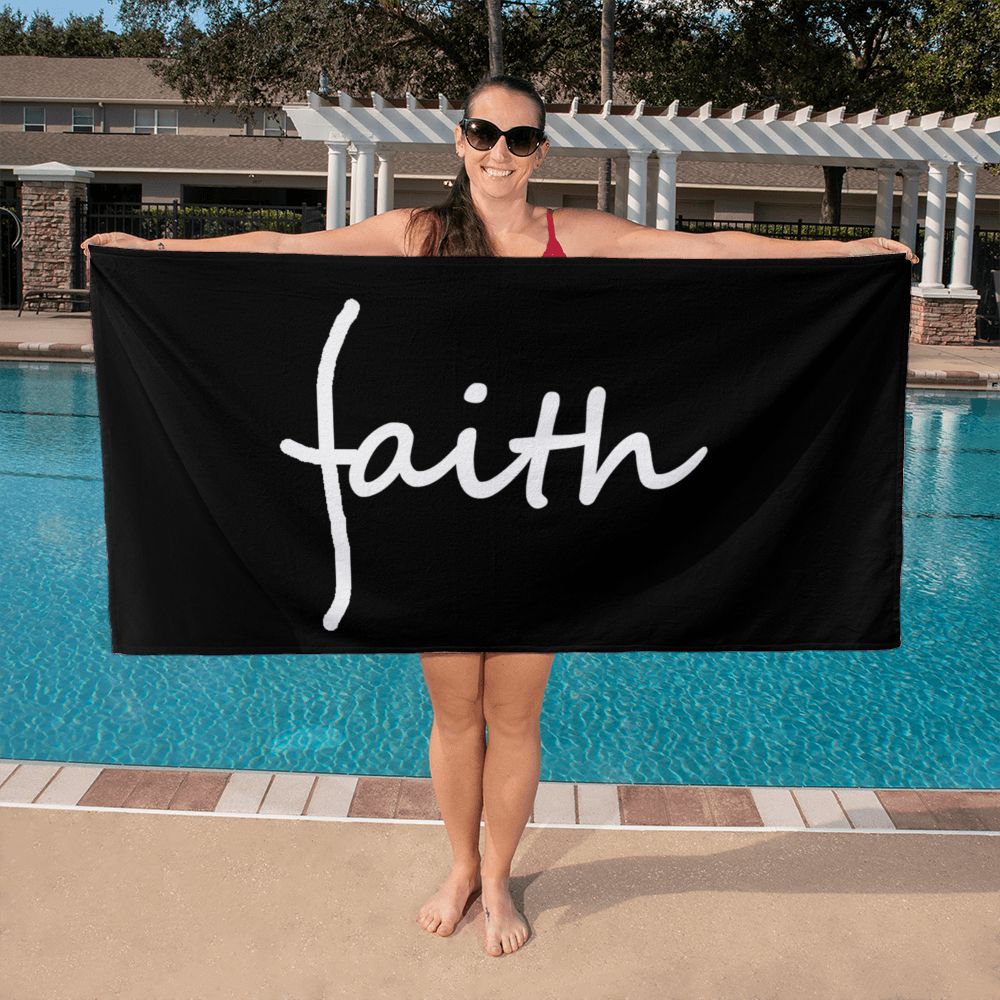 Faith (White) Bath Towel – Gift for Her - Gift for Him