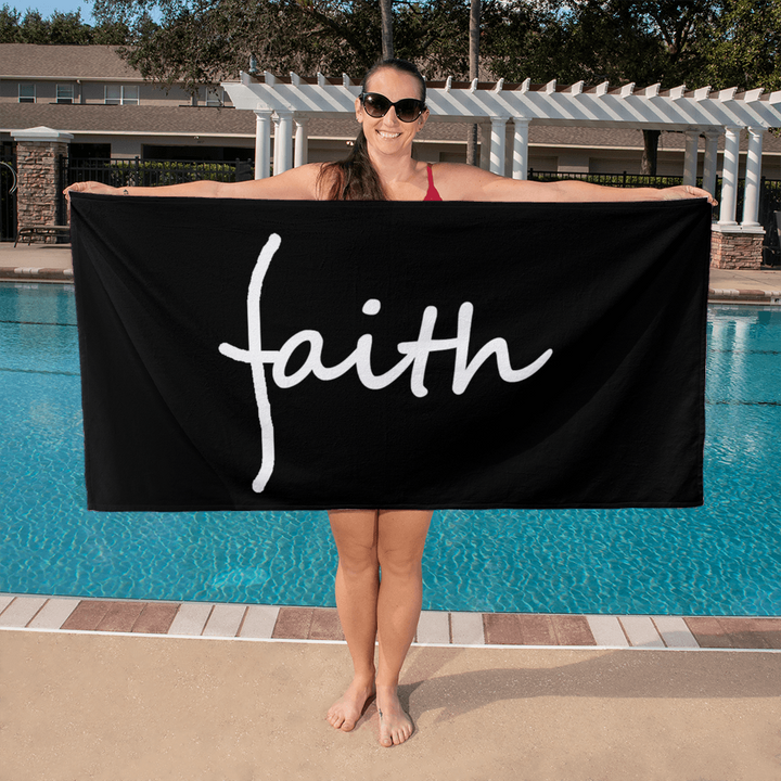 Faith (White) Bath Towel – Gift for Her - Gift for Him