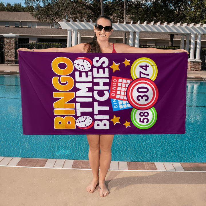 Bingo Time Bitches Bath Towel – Gift for Her