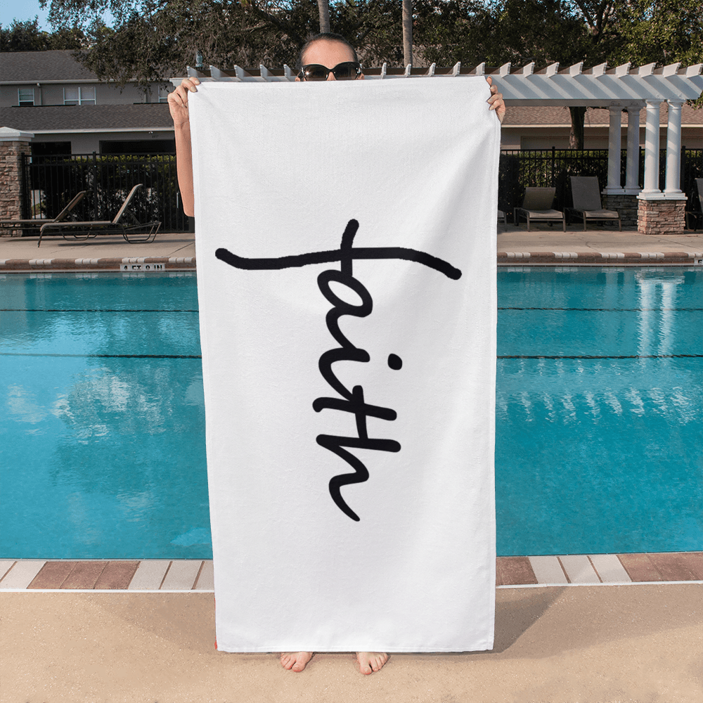 Faith (Black) Bath Towel – Gift for Her - Gift for Him
