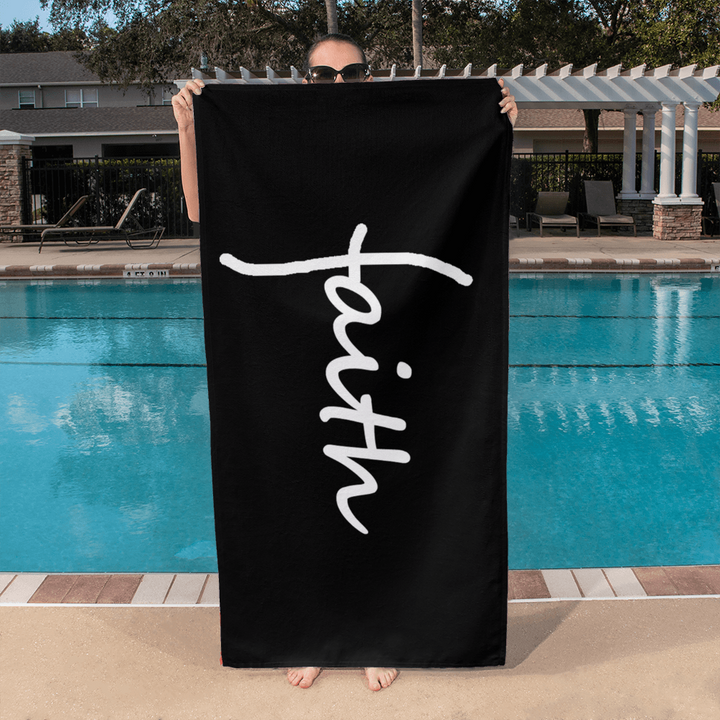 Faith (White) Bath Towel – Gift for Her - Gift for Him