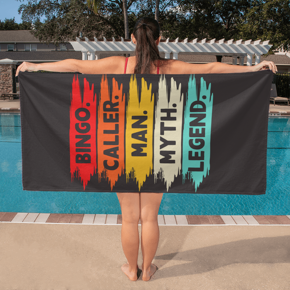 Bingo. Caller. Man. Myth. Legend. Bath Towel – Gift for Him