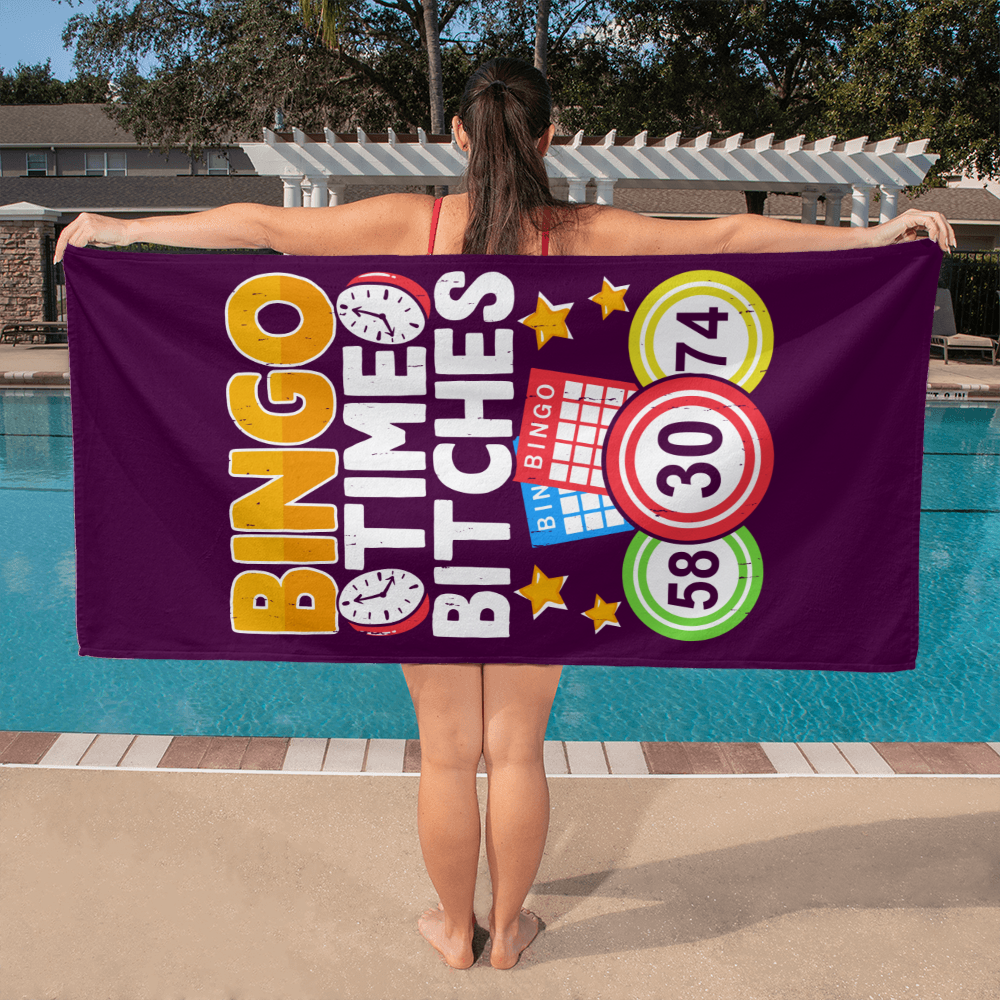 Bingo Time Bitches - Bath Towel - Gift for Her