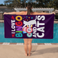I Love Bingo And Cats - Bath Towel - Gift for Her - Gift for Him
