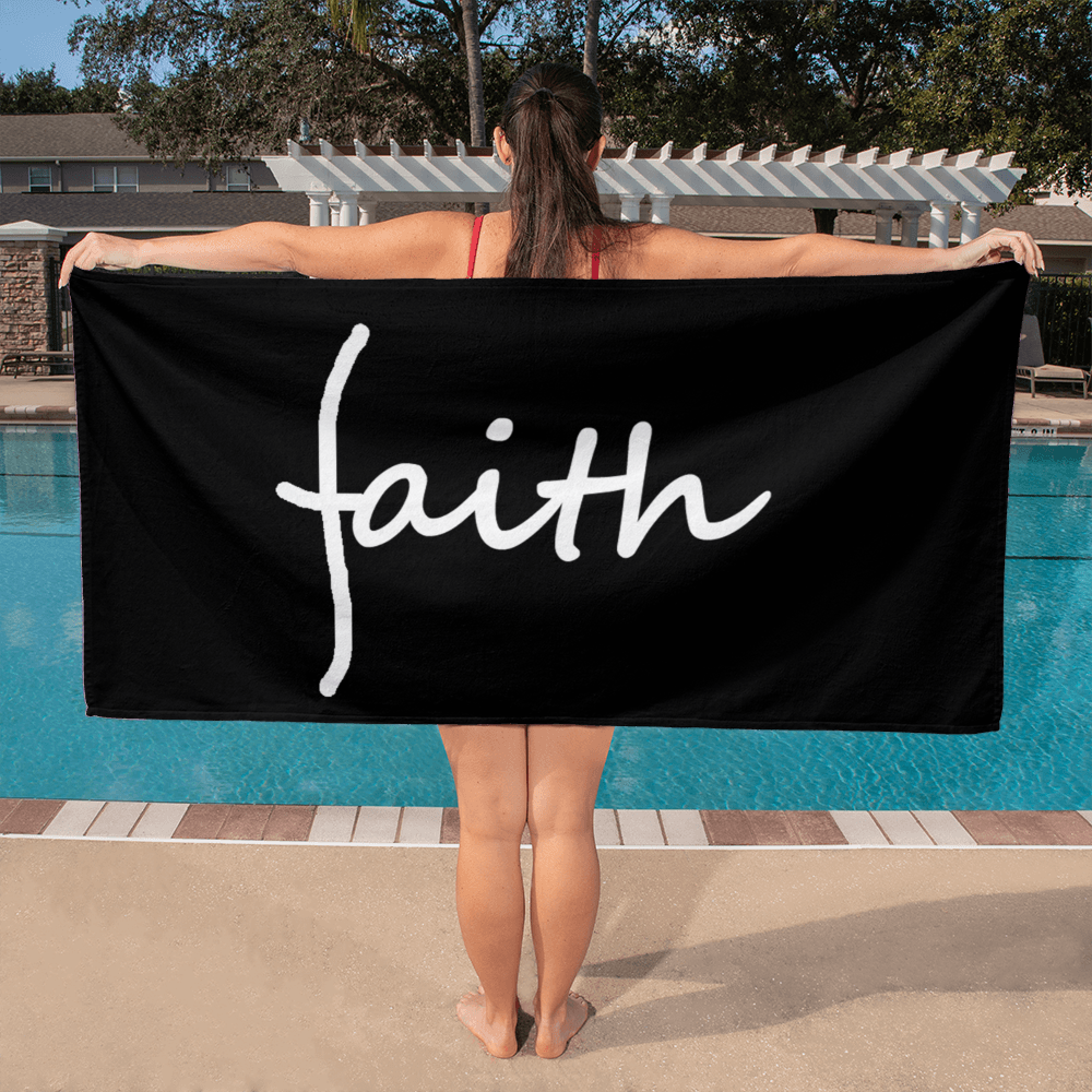 Faith (White) - Bath Towel - Gift for Her - Gift for Him