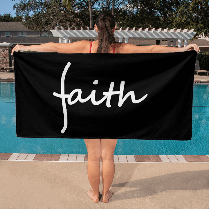 Faith (White) Bath Towel – Gift for Her - Gift for Him