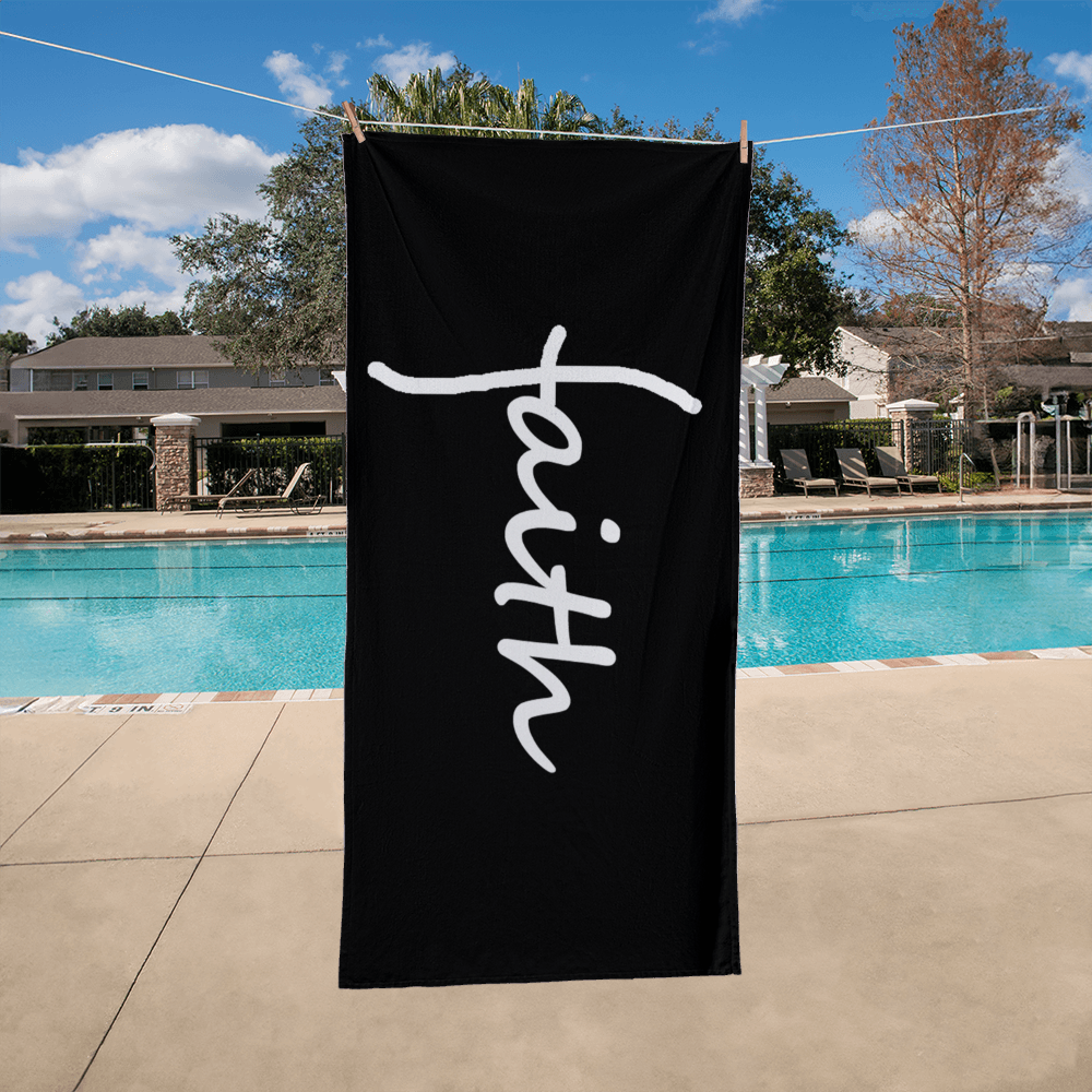 Faith (White) Bath Towel – Gift for Her - Gift for Him