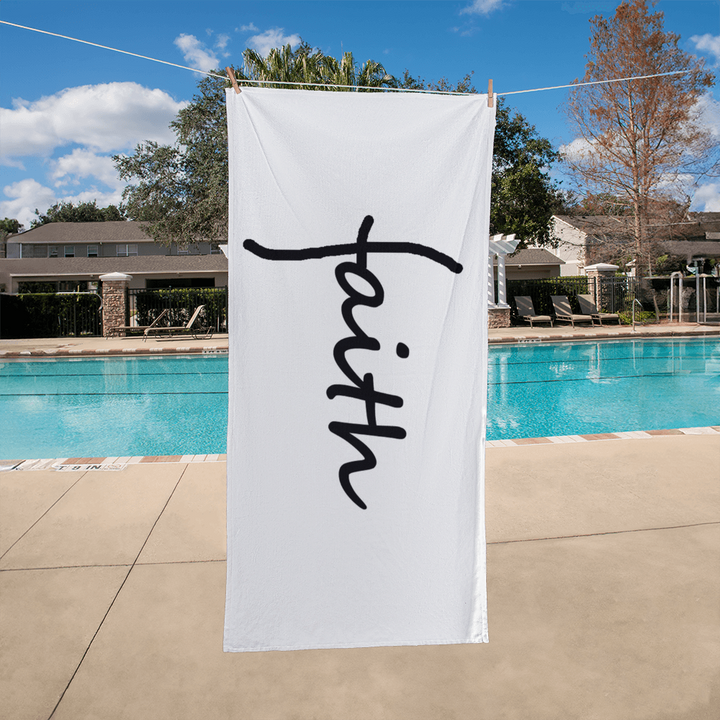 Faith (Black) Bath Towel – Gift for Her - Gift for Him