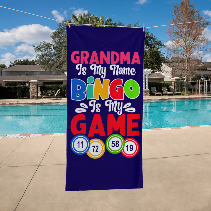 Grandma Is My Name Bingo Is My Game Bath Towel – Gift for Her - Gift for Him