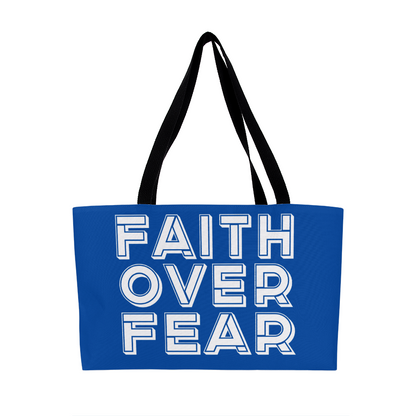 Faith Over Fear (White) - Weekender Tote Bag - Gift for Her - Gift for Him
