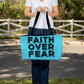 Faith Over Fear (Black) - Weekender Tote Bag - Gift for Her - Gift for Him