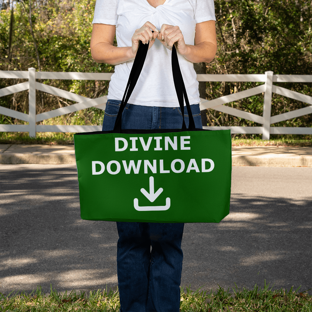 Divine Download - Weekender Tote Bag - Gift for Her - Gift for Him