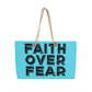 Faith Over Fear (Black) - Weekender Tote Bag - Gift for Her - Gift for Him