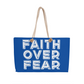 Faith Over Fear (White) - Weekender Tote Bag - Gift for Her - Gift for Him