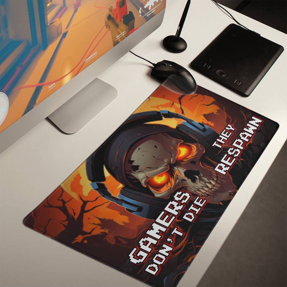 Gamers Don't Die They Respawn - Gaming Mat - Gift for Her - Gift for Him