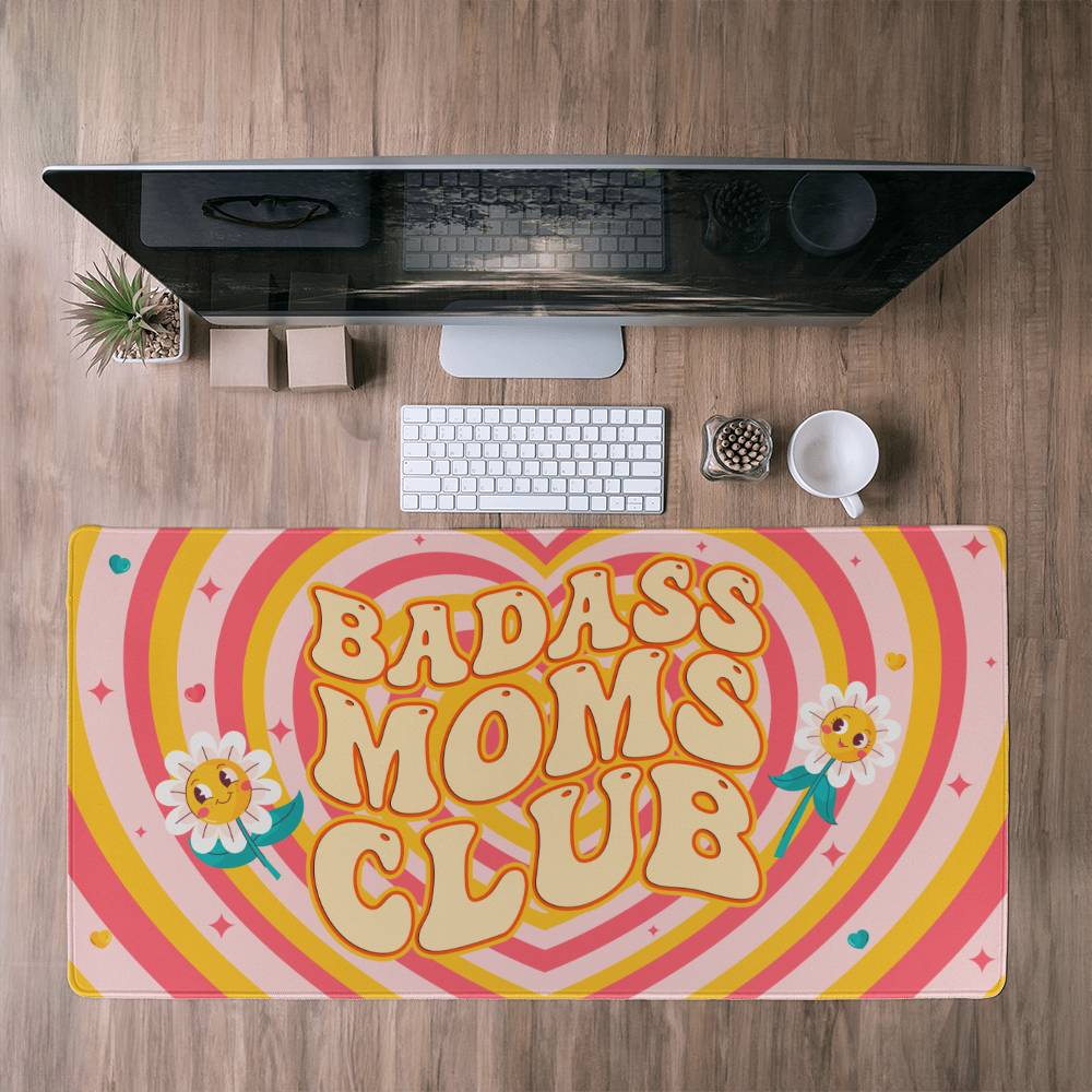 Badass Moms Club - Desk Mat - Gift for Mom