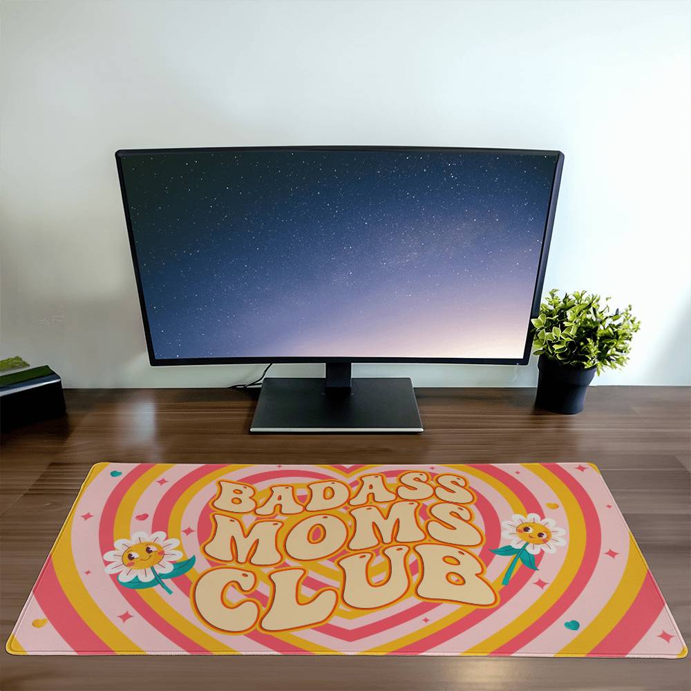 Badass Moms Club - Desk Mat - Gift for Mom