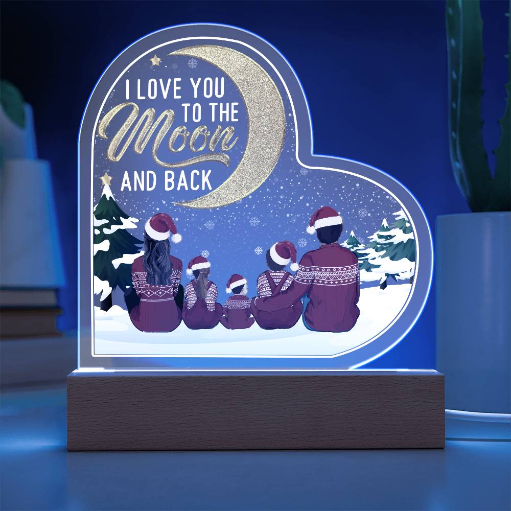 I Love You To The Moon And Back - Acrylic Heart & Sweetest Devotion Flower Bouquet - Gift for Mom