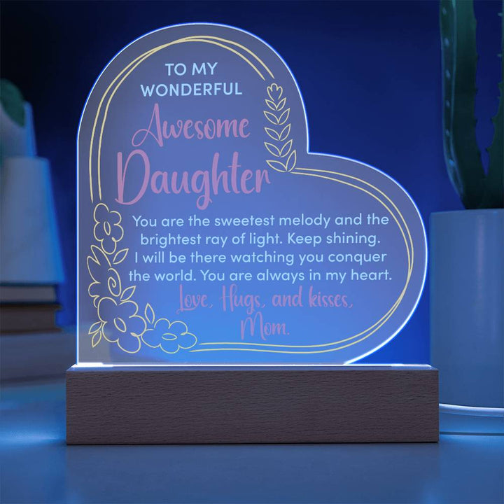 To My Wonderful Awesome Daughter, You Are The Sweetest Melody - Acrylic Heart &amp; Sweetest Devotion Flower Bouquet – Gift for Daughter