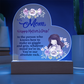 To My Mom, Happy Mother's Day! To The Person Who Knows How To Make Us Giggle And Grin - Acrylic Heart & Sweetest Devotion Flower Bouquet - Gift for Mom