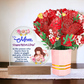 To My Mom, Happy Mother's Day! To The Person Who Knows How To Make Us Giggle And Grin - Acrylic Heart & Sweetest Devotion Flower Bouquet - Gift for Mom