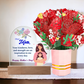 Dear Mom, Your Kindness, Love, And Strength Are An Inspiration To Me - Acrylic Heart & Sweetest Devotion Flower Bouquet - Gift for Mom