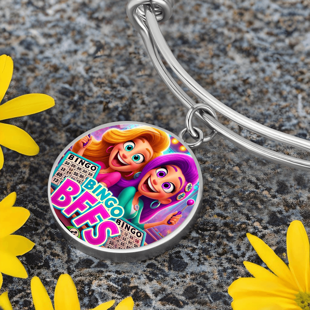 Bingo BFFS 1 - Non-Message Card Luxury Circle Bangle - Gift for Her