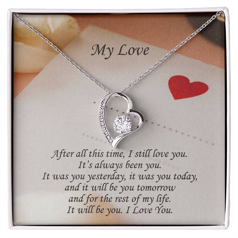 My Love, It Will Be You - Forever Love Necklace &amp; Sweetest Devotion Flower Bouquet – Gift for Wife – Gift for Girlfriend