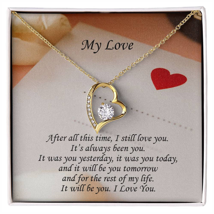 My Love, It Will Be You - Forever Love Necklace &amp; Sweetest Devotion Flower Bouquet – Gift for Wife – Gift for Girlfriend