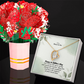 Dear Mom-To-Be, Happy 1st Mother's Day! You Will Be The Most Caring And Wonderful Mother - Forever Love Necklace & Sweetest Devotion Flower Bouquet - Gift for Mom