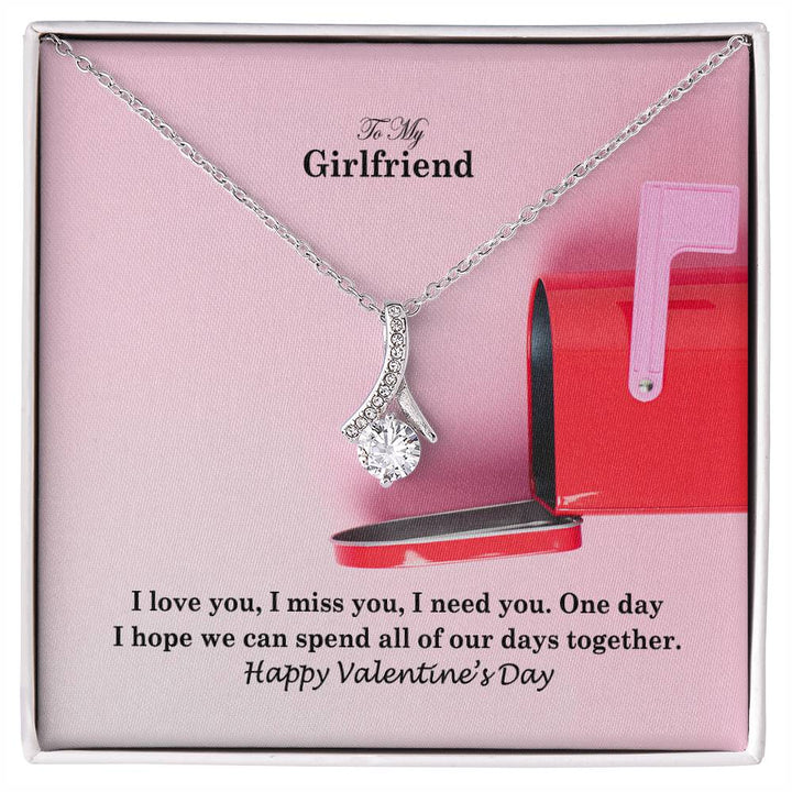 To My Girlfriend, One Day I Hope We Can Spend All Of Our Days Together - Alluring Beauty Necklace &amp; Sweetest Devotion Flower Bouquet – Gift for Girlfriend