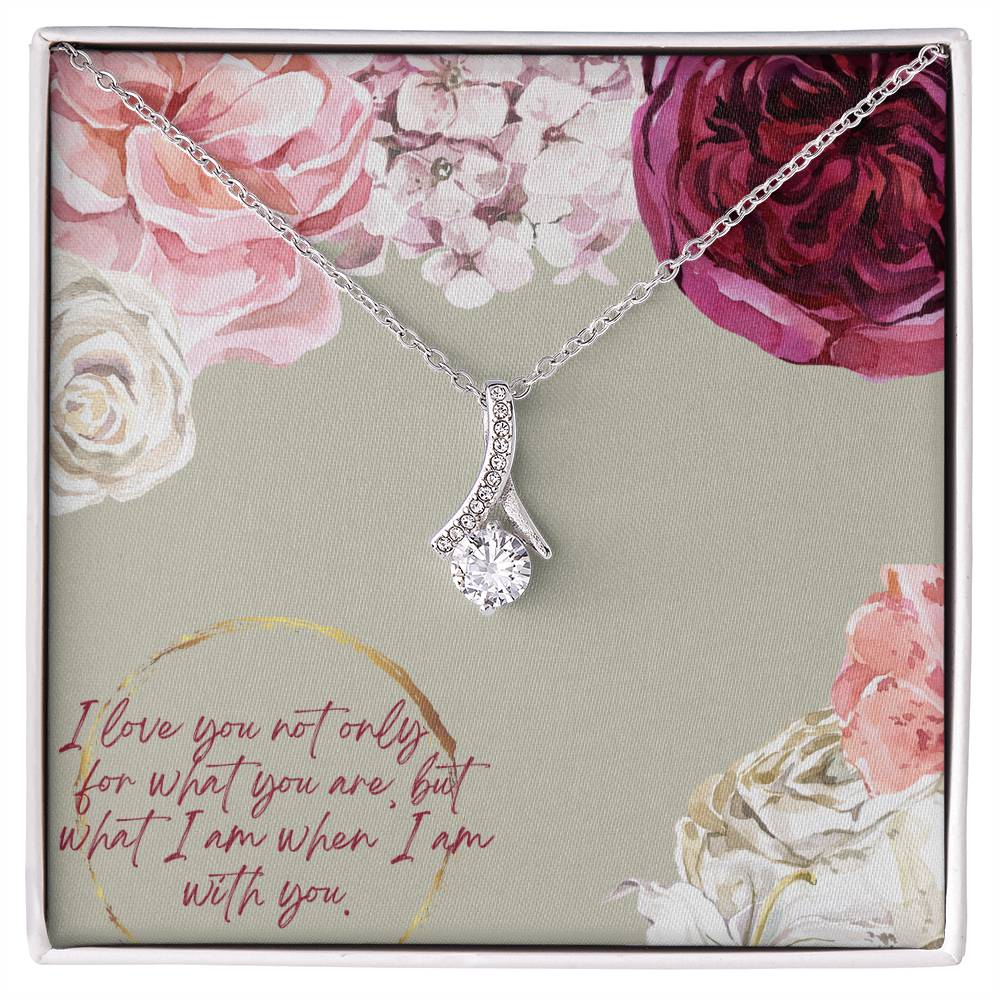 I Love You Not Only For What You Are - Alluring Beauty Necklace & Sweetest Devotion Flower Bouquet - Gift for Wife - Gift for Girlfriend