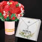 Dear Wife, Happy Mother's Day! You're The Heart That Makes Our House A Home - Alluring Beauty Necklace & Sweetest Devotion Flower Bouquet - Gift for Mom