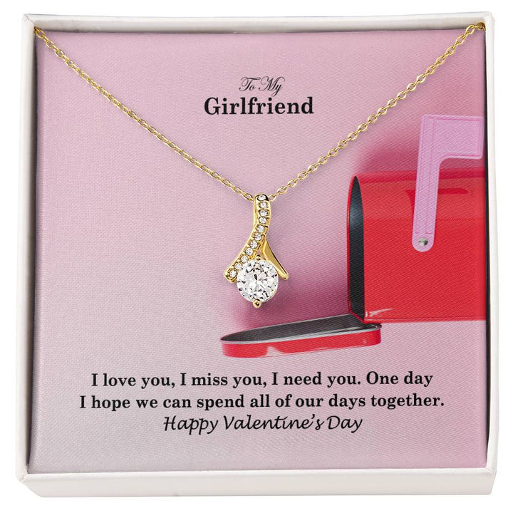 To My Girlfriend, One Day I Hope We Can Spend All Of Our Days Together - Alluring Beauty Necklace &amp; Sweetest Devotion Flower Bouquet – Gift for Girlfriend