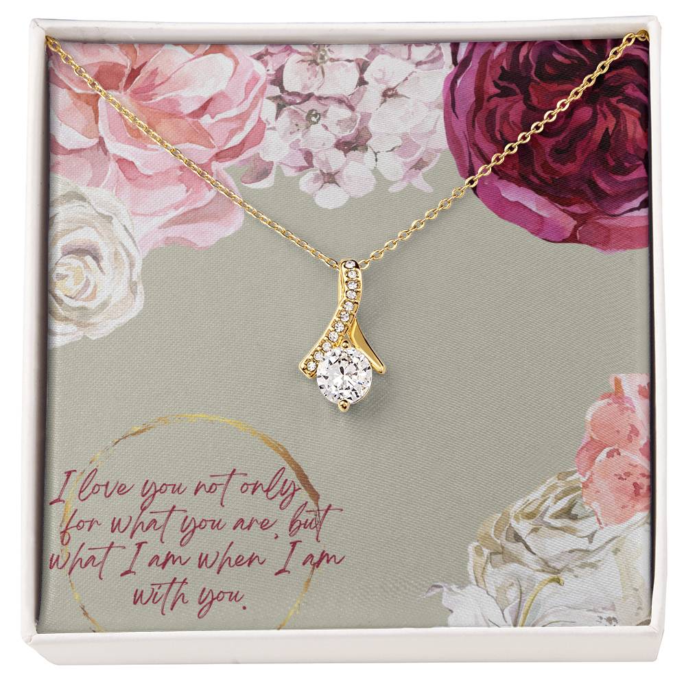 I Love You Not Only For What You Are - Alluring Beauty Necklace &amp; Sweetest Devotion Flower Bouquet – Gift for Wife – Gift for Girlfriend