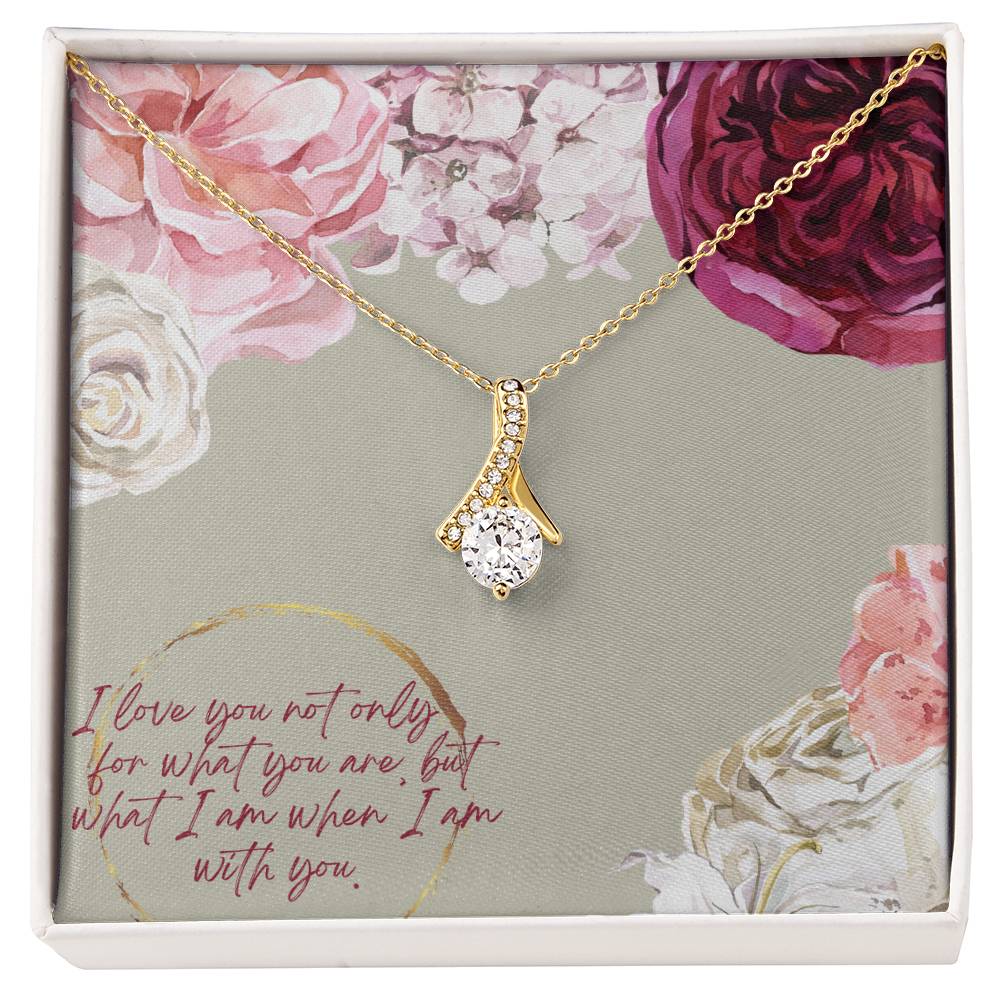 I Love You Not Only For What You Are - Alluring Beauty Necklace & Sweetest Devotion Flower Bouquet - Gift for Wife - Gift for Girlfriend