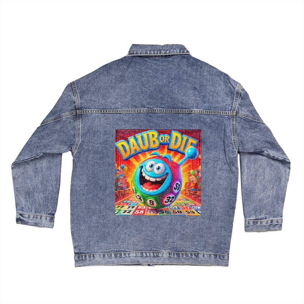 Daub Or Die - Oversized Women's DTG Denim Jacket - Gift for Her