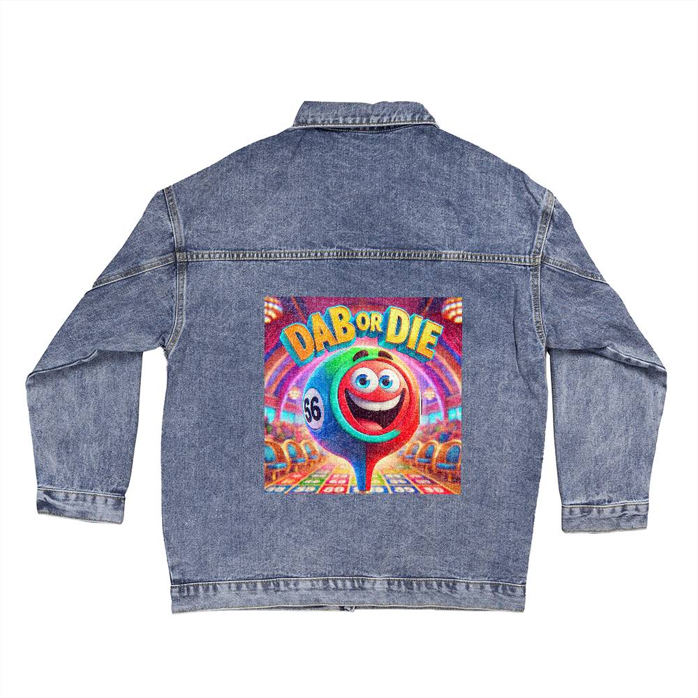 Dab Or Die 1 - Oversized Women's DTG Denim Jacket - Gift for Her