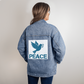 PEACE - Oversized Women's DTG Denim Jacket - Gift for Her