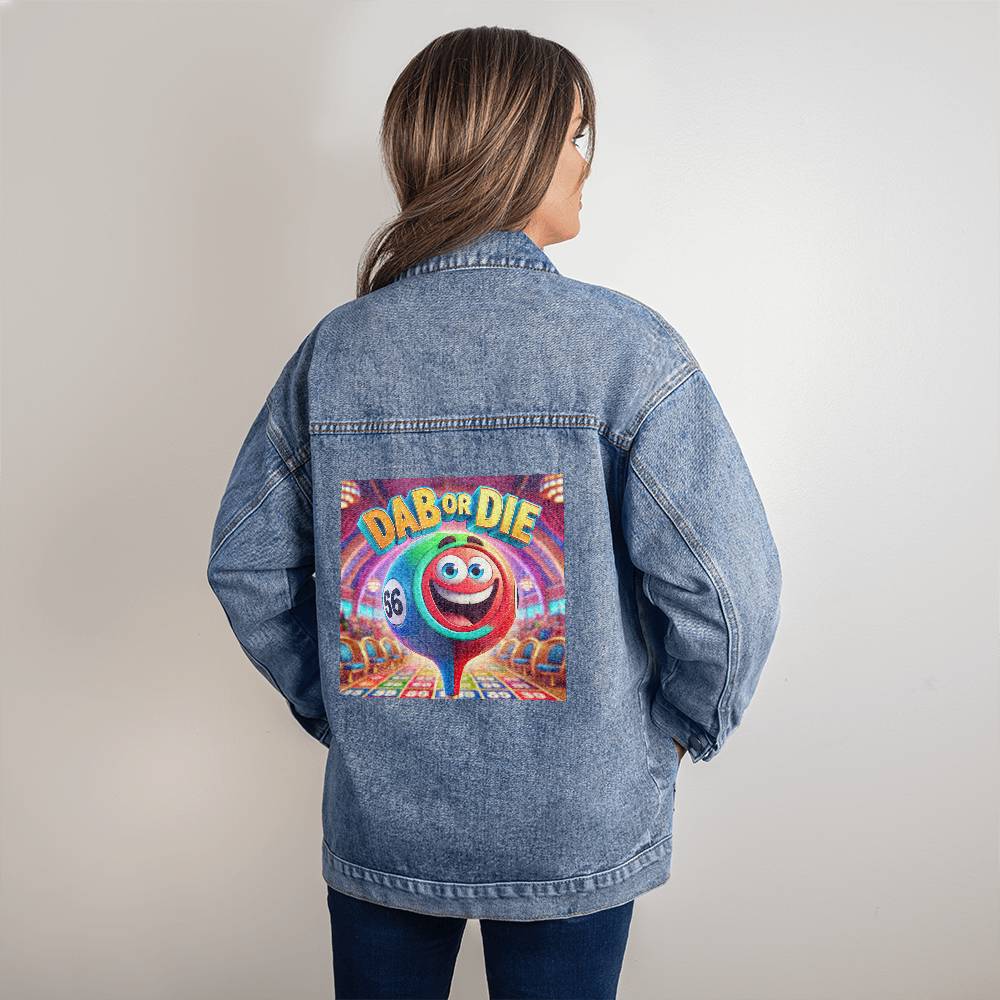 Dab Or Die 1 - Oversized Women's DTG Denim Jacket - Gift for Her