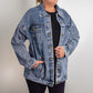 PEACE - Oversized Women's DTG Denim Jacket - Gift for Her