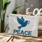 PEACE - Large Fabric Zippered Pouch - Gift for Her - Gift for Him