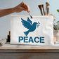 PEACE - Large Fabric Zippered Pouch - Gift for Her - Gift for Him