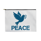 PEACE - Large Fabric Zippered Pouch - Gift for Her - Gift for Him