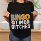 Bingo Time Bitches - Fabric Zippered Pouch Large - Gift for Her