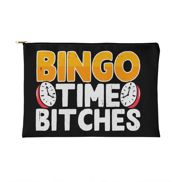 Bingo Time Bitches – Small Fabric Zippered Pouch – Gift for Her