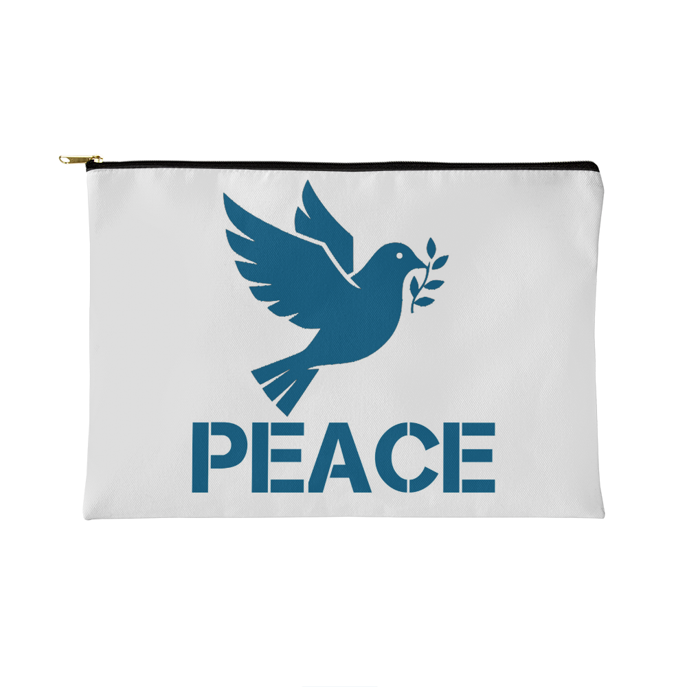 PEACE - Small Fabric Zippered Pouch - Gift for Her - Gift for Him