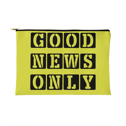 Good News Only - Small Fabric Zippered Pouch - Gift for Her - Gift for Him