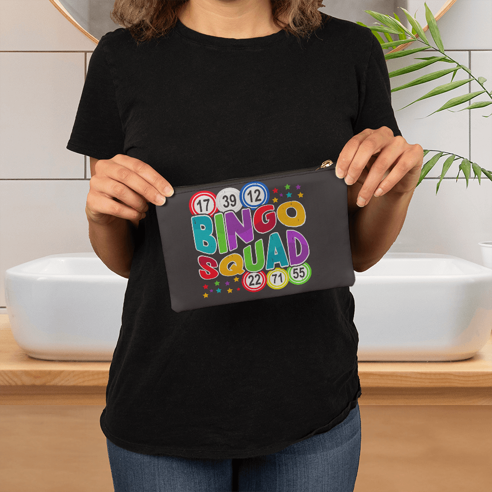 Bingo Squad – Small Fabric Zippered Pouch – Gift for Her - Gift for Him